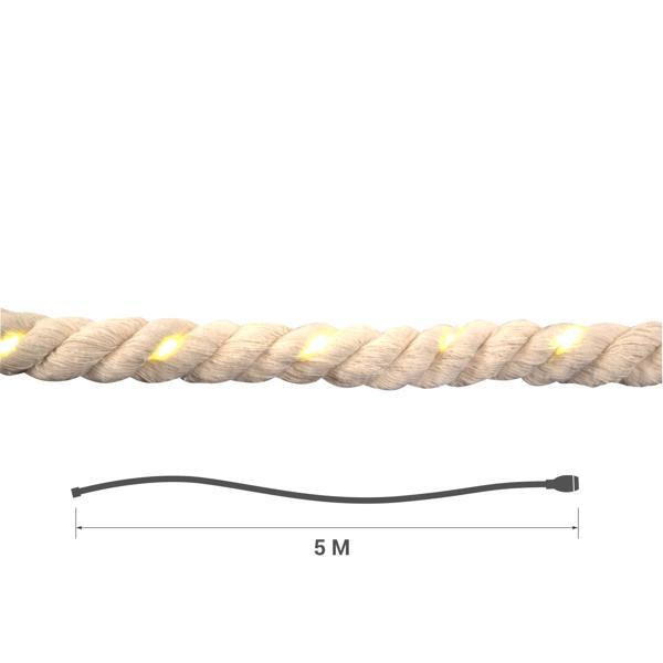 Stimmungsvolle LED-Seil-Lichterkette, warmweiss, 5m: Flexible Beleuchtung für Innen & Aussen, für Garten, Balkon & Ambiente