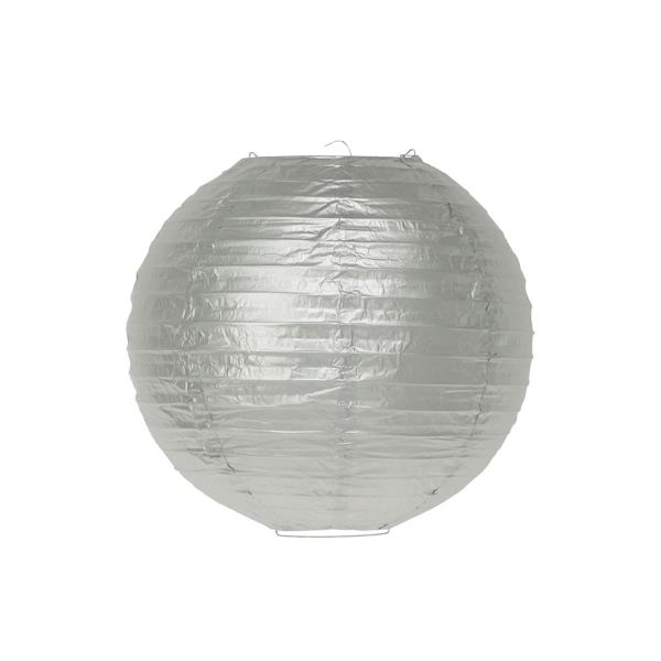 Papier-Lampions Set 6 Stück - 3 Grössen weiss & silber für Party Feste Kindergeburtstag Basteln - Mit Aufhängebügel LED-Kerzen nutzbar