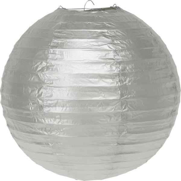 Papier-Lampions Set 6 Stück - 3 Grössen weiss & silber für Party Feste Kindergeburtstag Basteln - Mit Aufhängebügel LED-Kerzen nutzbar