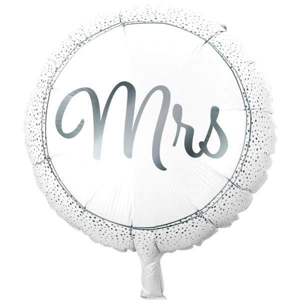 Romantische Mr & Mrs Luftballons, 2 Stück, silber/weiss, Ø 46 cm, Perfekte Hochzeitsdekoration für unvergessliche Momente für Brautpaar & Gäste