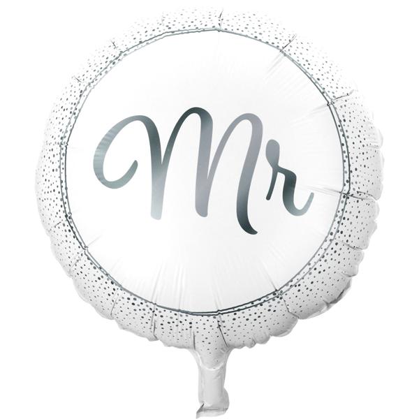 Romantische Mr & Mrs Luftballons, 2 Stück, silber/weiss, Ø 46 cm, Perfekte Hochzeitsdekoration für unvergessliche Momente für Brautpaar & Gäste