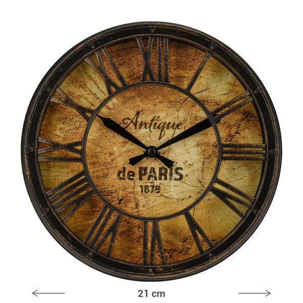 Wanduhr mit römischen Zahlen - Antik-Design & stilvolles Designelement für gemütliche Lese-Ecken - Ø 21 cm - Kunststoff (PP) - Dunkelbraun