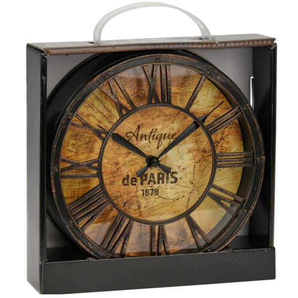 Wanduhr mit römischen Zahlen - Antik-Design & stilvolles Designelement für gemütliche Lese-Ecken - Ø 21 cm - Kunststoff (PP) - Dunkelbraun