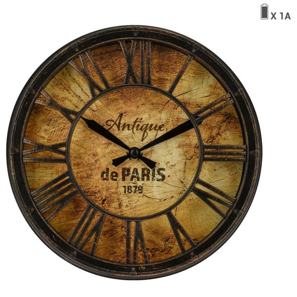 Wanduhr mit römischen Zahlen - Antik-Design & stilvolles Designelement für gemütliche Lese-Ecken - Ø 21 cm - Kunststoff (PP) - Dunkelbraun