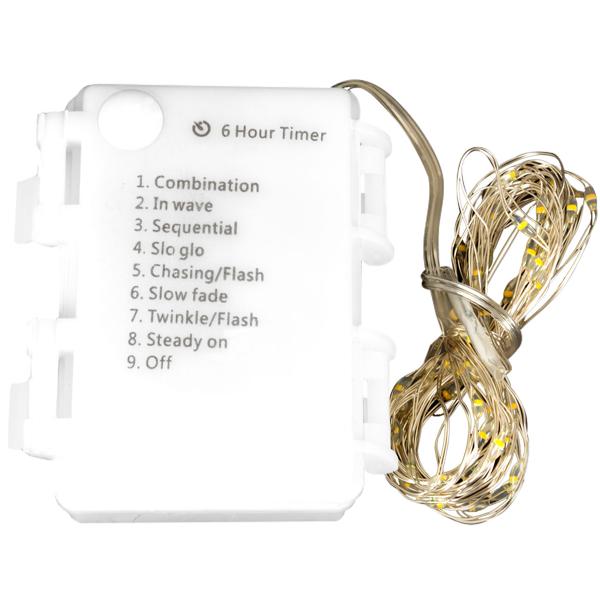 Silberdraht-Lichterkette - 160 bunte LEDs für Innen- & Aussenbereiche - IP44 - 795 cm - 8 Leuchtmodi - Timerfunktion - Batteriebetrieben