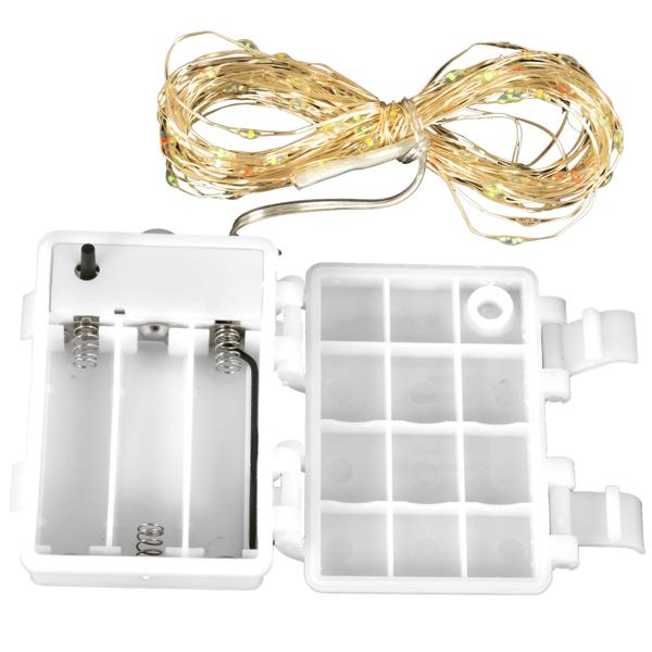 Silberdraht-Lichterkette - 160 bunte LEDs für Innen- & Aussenbereiche - IP44 - 795 cm - 8 Leuchtmodi - Timerfunktion - Batteriebetrieben