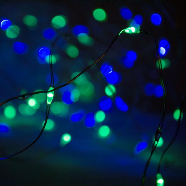 Silberdraht-Lichterkette - 160 bunte LEDs für Innen- & Aussenbereiche - IP44 - 795 cm - 8 Leuchtmodi - Timerfunktion - Batteriebetrieben