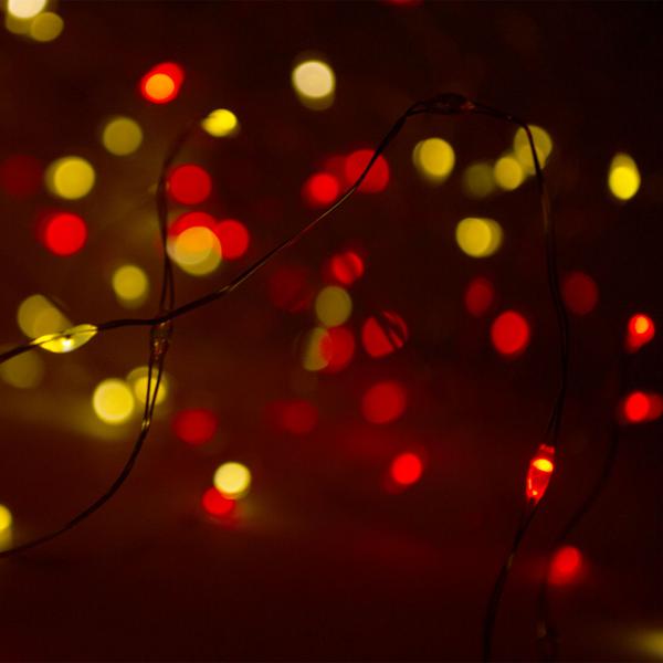 Silberdraht-Lichterkette - 160 bunte LEDs für Innen- & Aussenbereiche - IP44 - 795 cm - 8 Leuchtmodi - Timerfunktion - Batteriebetrieben