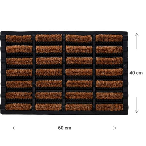 Fussmatte Kokosfasern - Effektiver Schmutzfang Türeingang - Robust, 60x40 cm, 2.5 kg, Schützt Böden, langlebig, pflegeleicht, hygienisch