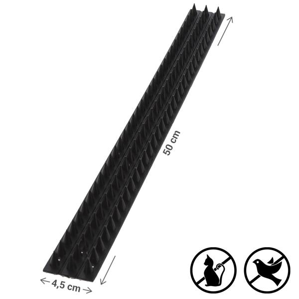 Anti-Kletter-Streifen 10er Set Schwarz 50 x 4.5cm – Effektiver Tierabwehr Spikesschutz, Einfache Anwendung