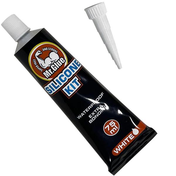 2er-Set Silikon-Kit Weiss - Wasserdichtes Sanitärsilikon für Bad, Küche & Fugen - Optimale Haftung, 75g Tube - Einfache Verarbeitung