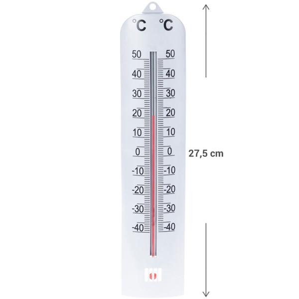 Analog-Garten-Thermometer weiss - Präzise Temperaturanzeige (-40°C bis +50°C) für Pflanzen-Winterquartier - Robust, leicht (50g), 27.5x9cm, Kunststoff