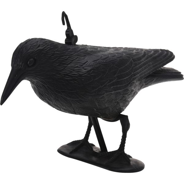 Wetterfester Rabe in schwarz zur Vogelabwehr – 35 x 19 x 13 cm – Schutz vor Tauben & Spatzen, u.v.m.–langlebig & effektiv für Garten, Balkon & Dach