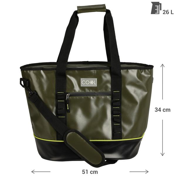 Kühltasche 26L - Ideal für Picknick, Einkäufe, Camping - Hält Lebensmittel frisch - 51x24x34cm - 6mm Isolierschicht - Auslaufsicheres Vinyl - Schultergurt