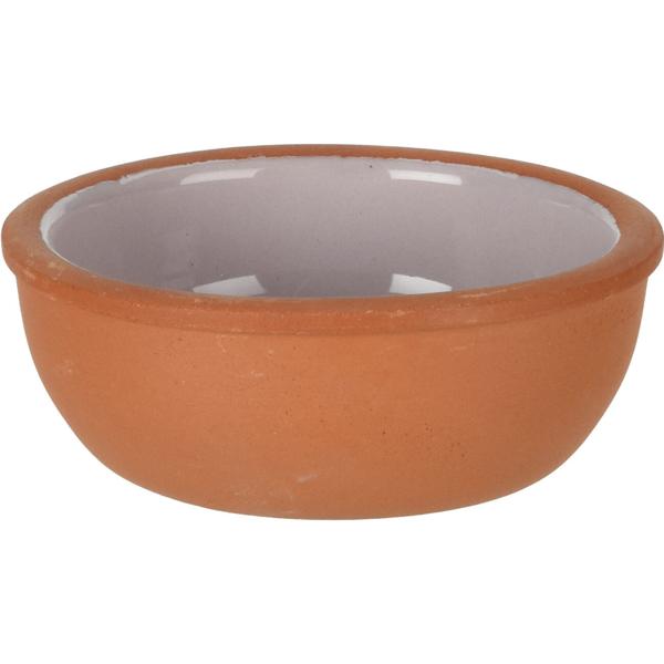 Tapas Schalen Set 4 Stück Terracotta - Ø 10x4 cm 160g je - Snackschalen mit glasierter Innenseite - Blau, Violett, Grau, Gelb - Robust & spülmaschinenfest