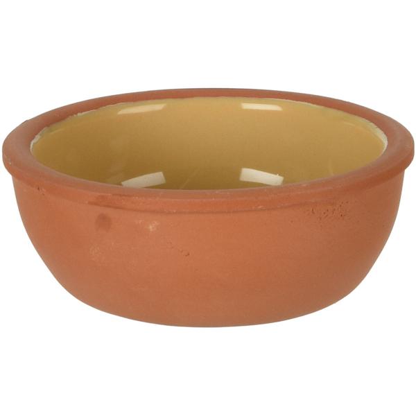 Tapas Schalen Set 4 Stück Terracotta - Ø 10x4 cm 160g je - Snackschalen mit glasierter Innenseite - Blau, Violett, Grau, Gelb - Robust & spülmaschinenfest