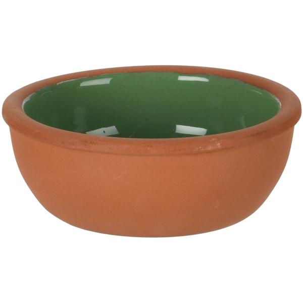 Tapas Schalen Set 4 Stück Terracotta - Ø 10x4 cm 160g je - Snackschalen mit glasierter Innenseite - Blau, Violett, Grau, Gelb - Robust & spülmaschinenfest