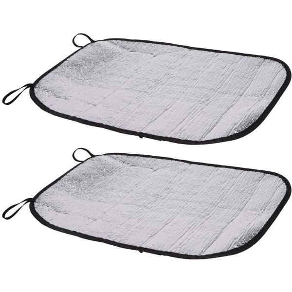 2er-Set Alu Sitzkissen Thermo-Sitzmatte 35x44cm - Wasserdicht, Faltbar, Thermoeffekt - Ideal für Camping, Outdoor, Stadion, Festivals - Inkl. elastischer Bänder