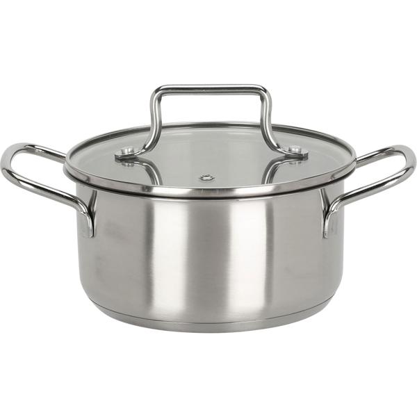 Elegantes 7-teiliges Koch-Topfset, induktionsfähig – Rostfreies Material, silber, abgerundete Griffe – Premium Kochgeschirr für beste Ergebnisse