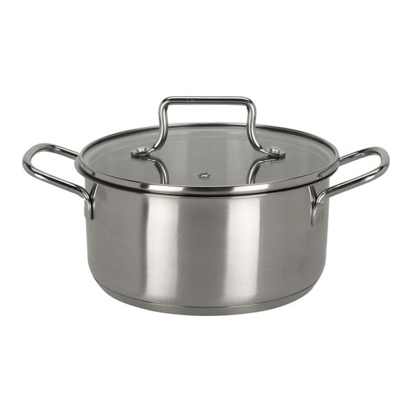 Elegantes 7-teiliges Koch-Topfset, induktionsfähig – Rostfreies Material, silber, abgerundete Griffe – Premium Kochgeschirr für beste Ergebnisse