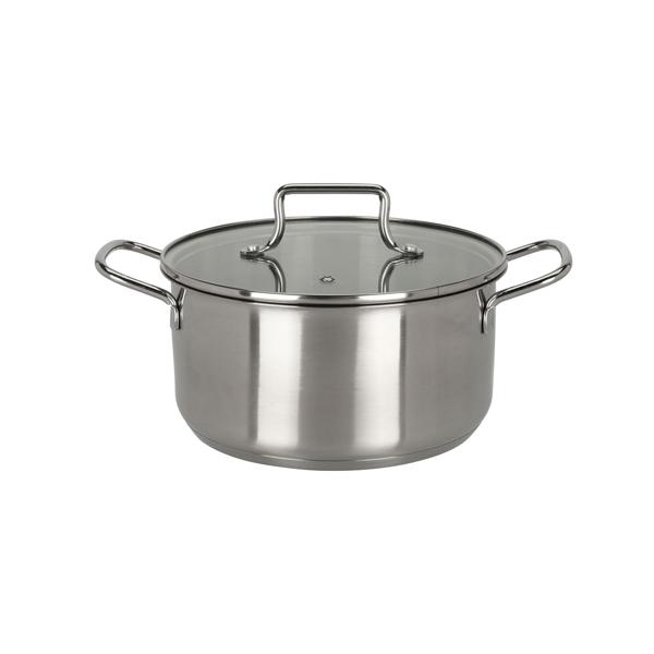 Elegantes 7-teiliges Koch-Topfset, induktionsfähig – Rostfreies Material, silber, abgerundete Griffe – Premium Kochgeschirr für beste Ergebnisse