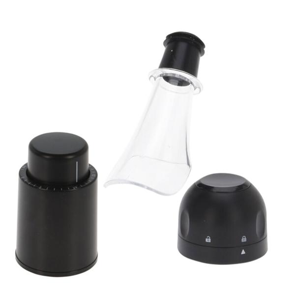 3-teiliges Weinzubehör-Set - Bewahrt Aroma & Qualität von Wein, Sekt, Champagner bis zu einer Woche - Vakuum-Weinstopfen, Ausgiesser, Champagnerkorken