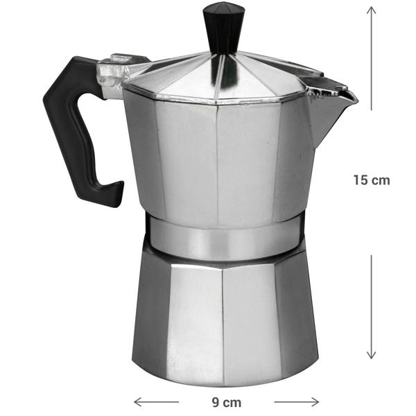Espressokocher (3 Tassen/150 ml), Aluminium - Klassisch, schnell, aromatisch - Italienischer Espressogenuss für Zuhause