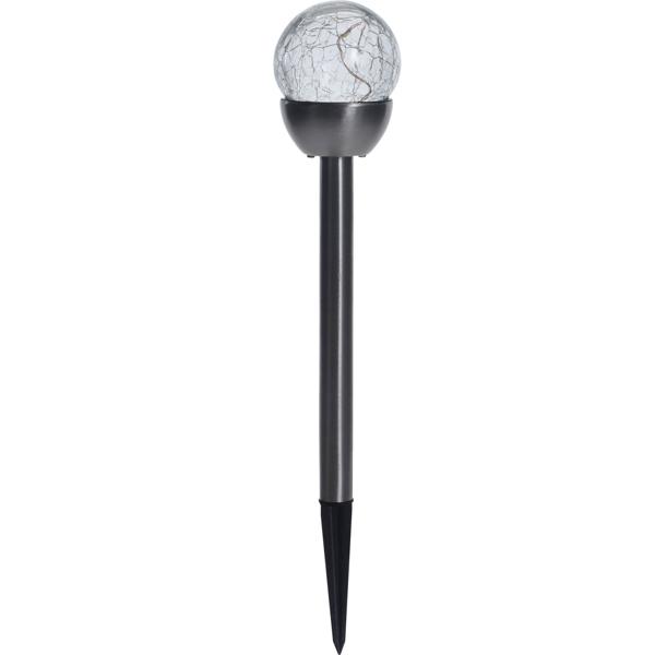 Dekorative Solar-Kugellampen: 10 Stück, 36cm, Edelstahl & Glas, warmweiss - ideal für Gartenwege, Terrassen, Beete - hochwertiges Ambiente