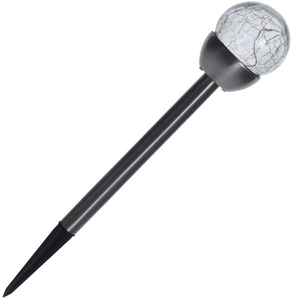 Dekorative Solar-Kugellampen: 10 Stück, 36cm, Edelstahl & Glas, warmweiss - ideal für Gartenwege, Terrassen, Beete - hochwertiges Ambiente