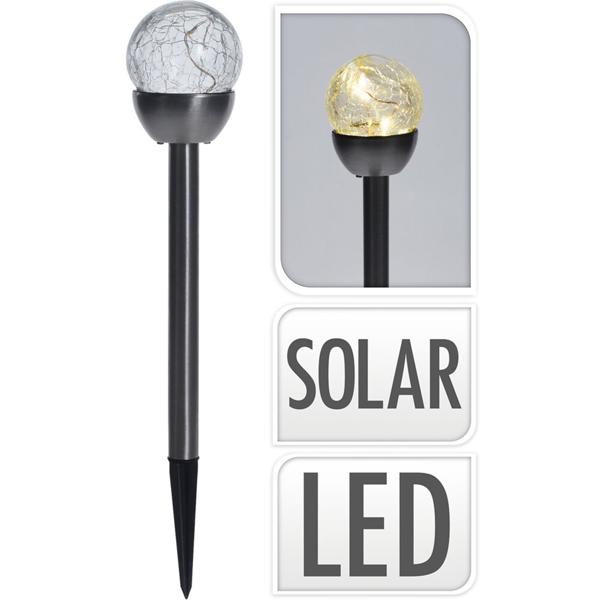 Dekorative Solar-Kugellampen: 10 Stück, 36cm, Edelstahl & Glas, warmweiss - ideal für Gartenwege, Terrassen, Beete - hochwertiges Ambiente