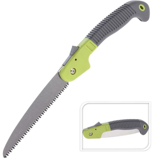 2er-Set Klappsäge 40 cm grün-grau - Gehärtetes Sägeblatt für frisches & totes Holz, Gartenarbeit, Camping & Bushcrafting - Rutschfester Griff - 18 cm Klinge