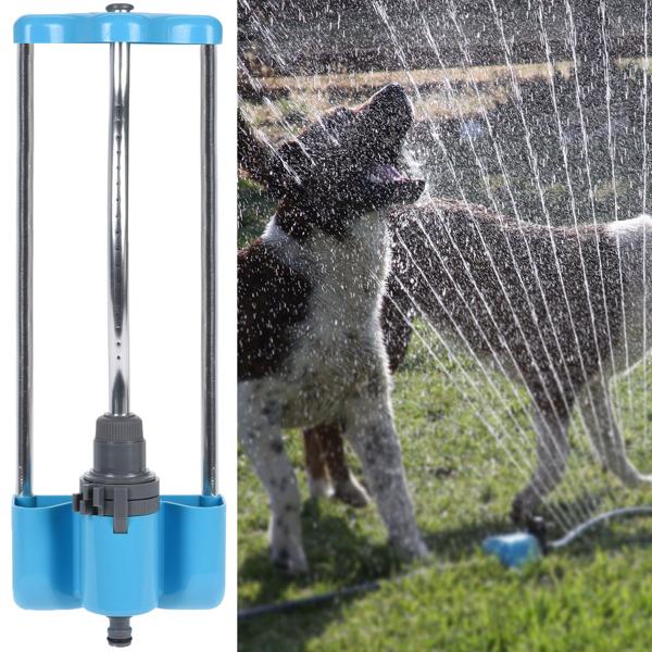 Praktischer Rasensprenger, schwenkbar, Oszillationssprenger / Viereckregner für den Garten, Farbe: blau - metall, anschlussfertig
