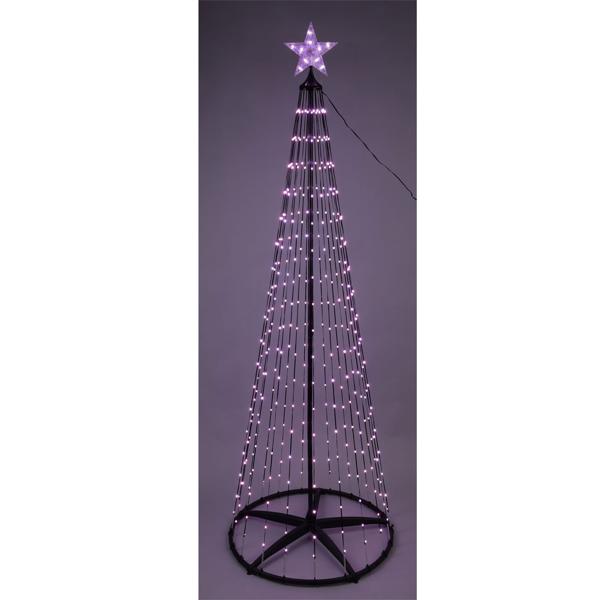 LED Weihnachtsbaum 150cm - Mehrfarbige 178 LEDs mit Sternspitze - IP44 Schutz für Innen & Aussen - Dimmbar & Fernbedienbar - Schneller Aufbau inkl. Haken