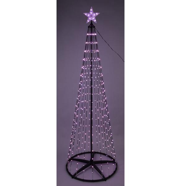 LED-Weihnachtsbaum 210cm - Kegelform, mehrfarbig 370 LEDs - IP44 spritzwassergeschützt, inkl. Fernbedienung für Innen- & Aussenbereiche
