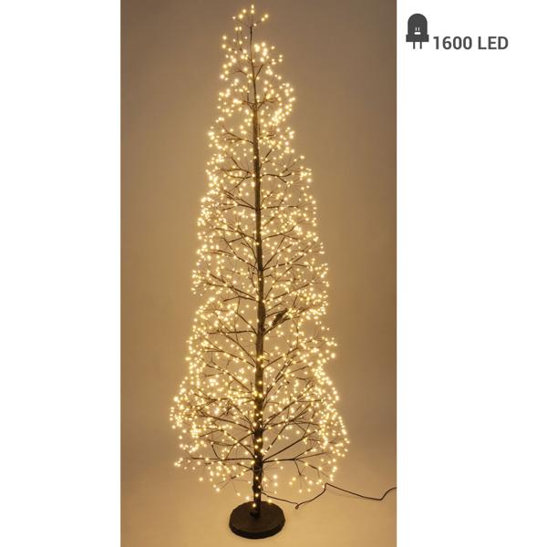 Weihnachts-Lichterbaum mit 1600 LEDs (150cm) - Kunstbaum mit integrierter Lichterkette (warmweiss), IP44, für drinnen & draussen