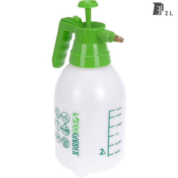 Gartenspritze / Pumpsprüher 2 Liter mit Messing-Düse & Überdruckventil - Einstellbar von Strahl bis Sprühnebel - Ideal für Pflanzenpflege & Düngen