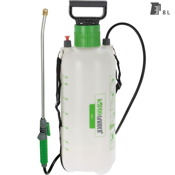 Drucksprüher 8L mit Messingkopf - Gleichmässige Dünger-/Pflanzenschutzmittel-Verteilung - Robuster Messing-Edelstahl-Kunststoff - Mit Tragegurt - Ideal für Garten & Pflanzenpflege