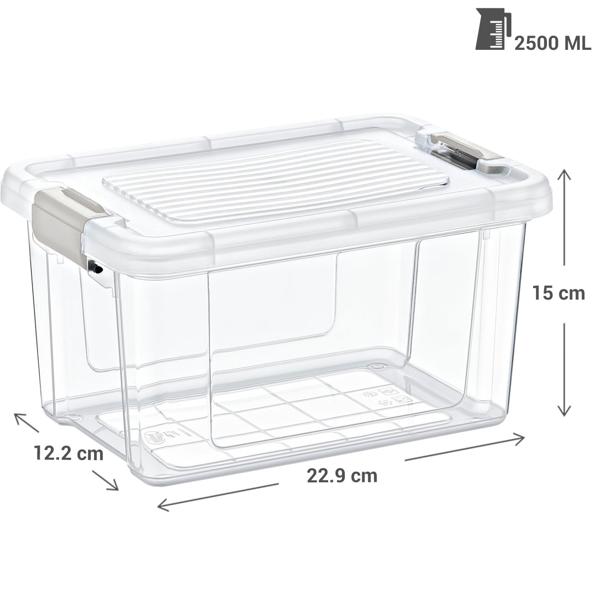 3er-Set Vorratsboxen 2500ml transparent - Luftdichte Frischhaltedose für Müsli Mehl Zucker Reis - Hygienisch & staubfrei - Ordnung in Küche & Vorratskammer