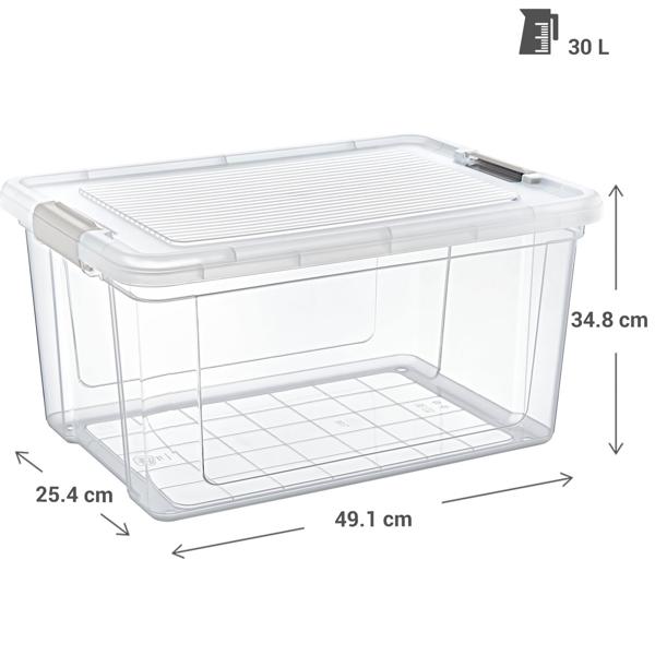 6er-Set Vorratsboxen Transparent (1,25–30L): Robuste Aufbewahrungsboxen & Frischhalteboxen mit Deckel für Haushalt, Ordnung, Küche & Vorräte