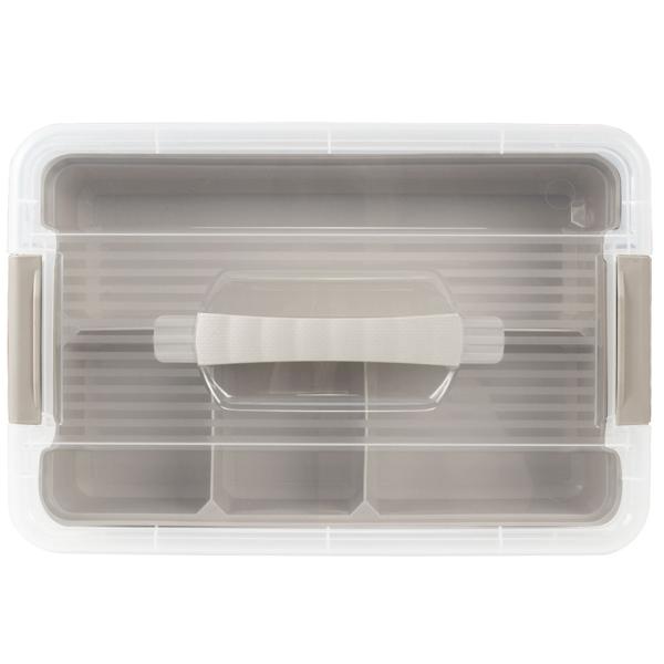 Aufbewahrungsbox mit Organizer, 9 Liter, transparent/grau