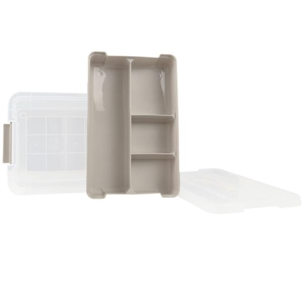 Aufbewahrungsbox mit Organizer, 9 Liter, transparent/grau