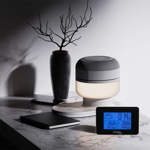 Funk Wetterstation mit Aussensensor, Wettervorhersage & Funkwecker, kabellos, Thermometer u. Hygrometer inkl. Funkuhr und Datumsanzeige