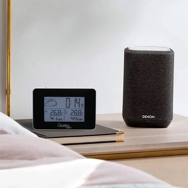 Funk Wetterstation mit Aussensensor, Wettervorhersage & Funkwecker, kabellos, Thermometer u. Hygrometer inkl. Funkuhr und Datumsanzeige