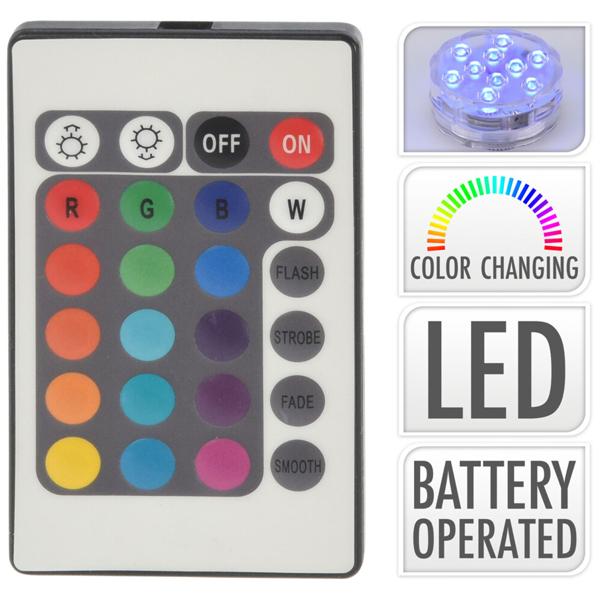 LED Pool-Lampe - Unterwasserbeleuchtung mit Farbwechsel & Fernbedienung - Wasserdicht bis 2m, 10 LEDs - Ideal für Pool, Badewanne & Teich