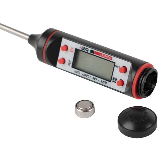 Digitales Fleischthermometer - Präzise -50 bis +300°C Messung in 3-5 Sek. für saftiges Fleisch - 24cm - Inkl. LR44 Batterie