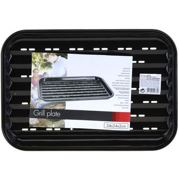 Grillplatte, antihaft-beschichtet, schwarz, 34,5 x 24 cm