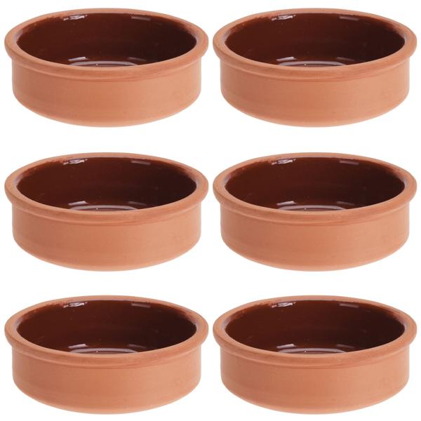 6er-Set Tapas Schalen aus Terracotta – rustikale Servierschalen Ø 12 x 4 cm – hitzebeständig, stilvoll & ideal für Antipasti, Dips, Oliven & Snacks