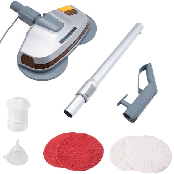 Robuste tiefenreinigende Fussboden-Poliermaschine, Teleskop-Griff, Mikrofaserpads, Sprühfunktion, für Laminat, Parkett, Fliesen, Marmor, Schiefer