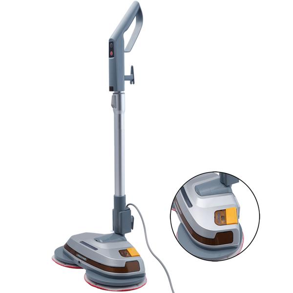 Robuste tiefenreinigende Fussboden-Poliermaschine, Teleskop-Griff, Mikrofaserpads, Sprühfunktion, für Laminat, Parkett, Fliesen, Marmor, Schiefer
