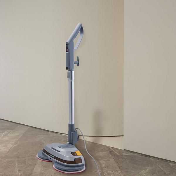 Robuste tiefenreinigende Fussboden-Poliermaschine, Teleskop-Griff, Mikrofaserpads, Sprühfunktion, für Laminat, Parkett, Fliesen, Marmor, Schiefer